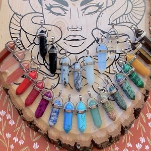 3 Genuine Crystal Point Necklace & Handmade Cord